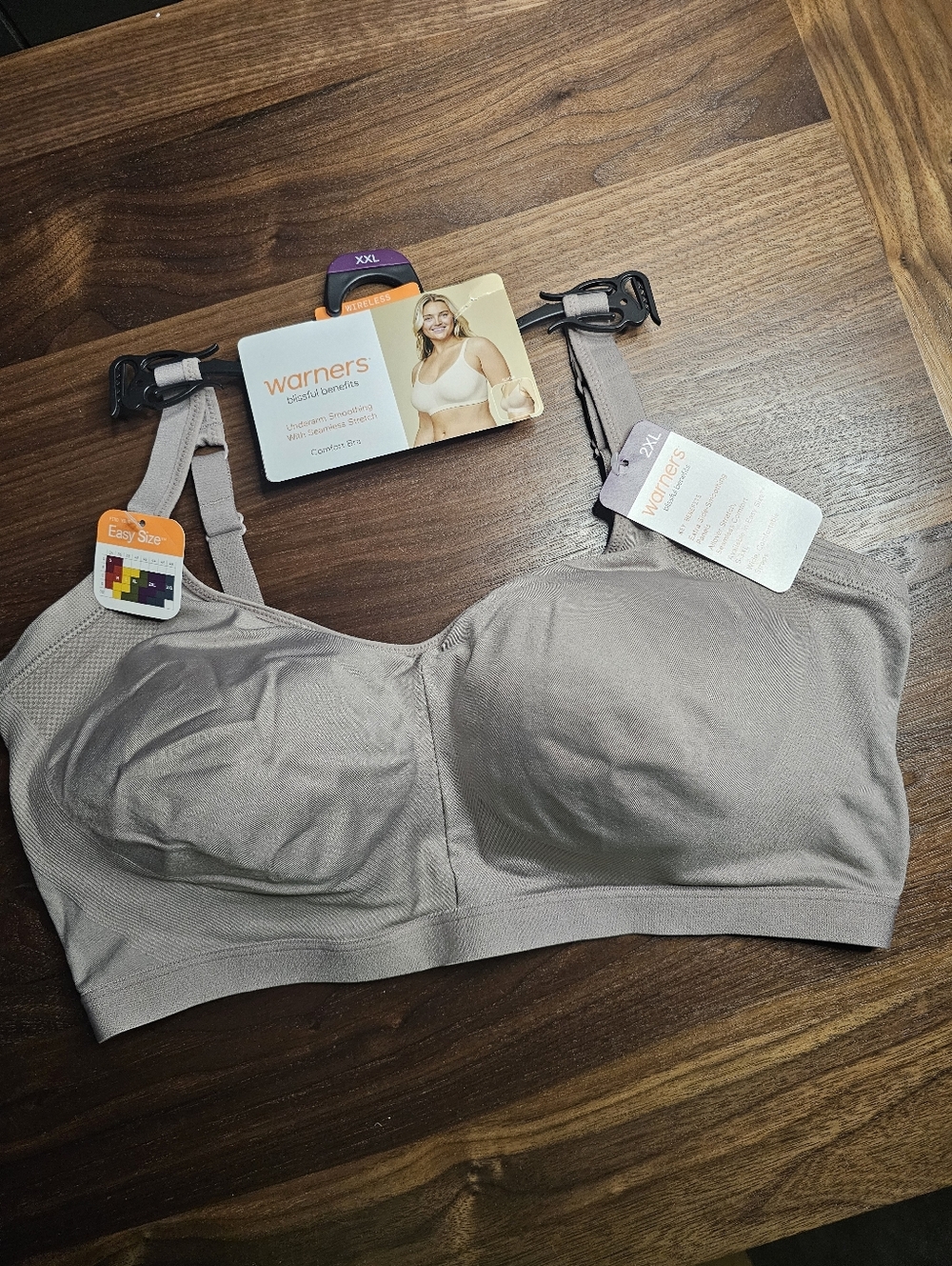 Warner's XXL Blissful Benefits Wireless Comfort Seamless Bra in Beige